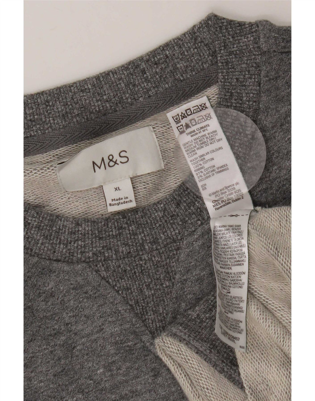 Marks & Spencer Mens Sweatshirt Jumper XL Grey Cotton