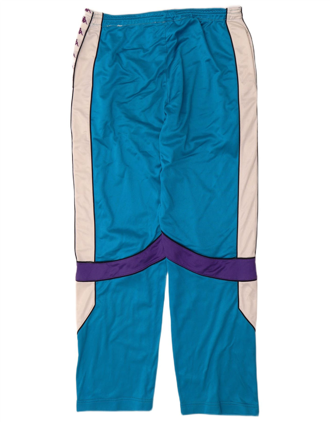 Kappa Mens Graphic Tracksuit Trousers Large  Blue Colourblock Triacetate