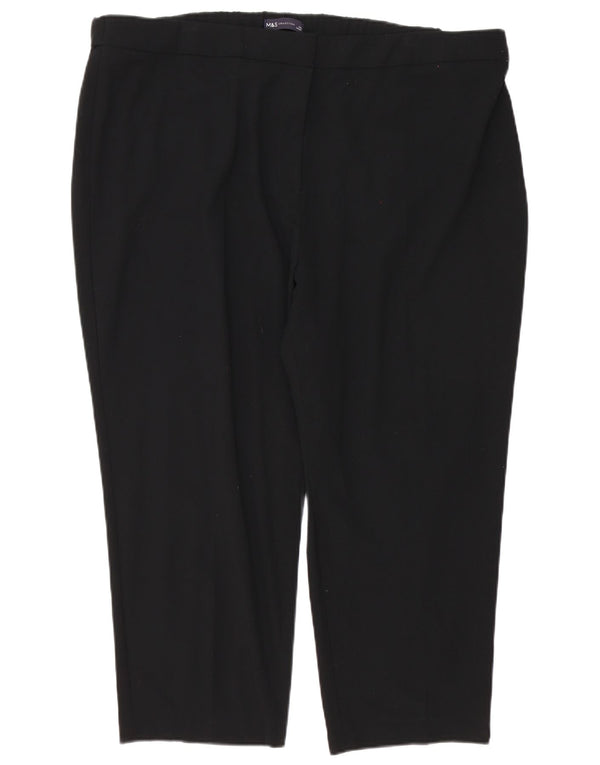 Marks & Spencer ženske kapri hlače visokog struka UK 24 4XL W48 L25 crne