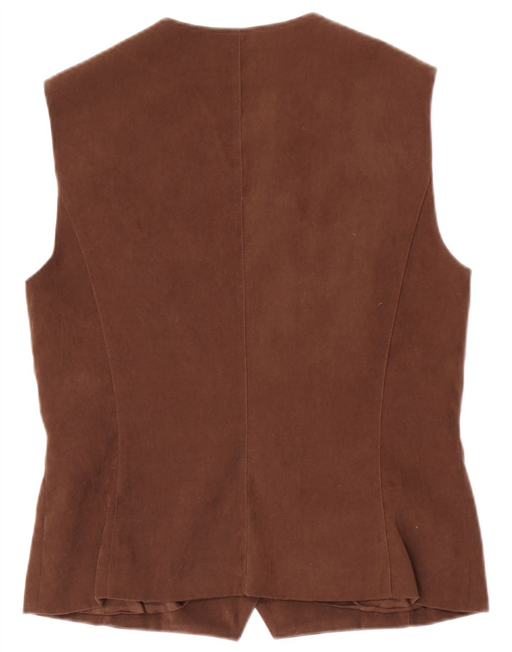 CARLA FERRONI Damen Weste IT 44 Mittelbraunes Polyester