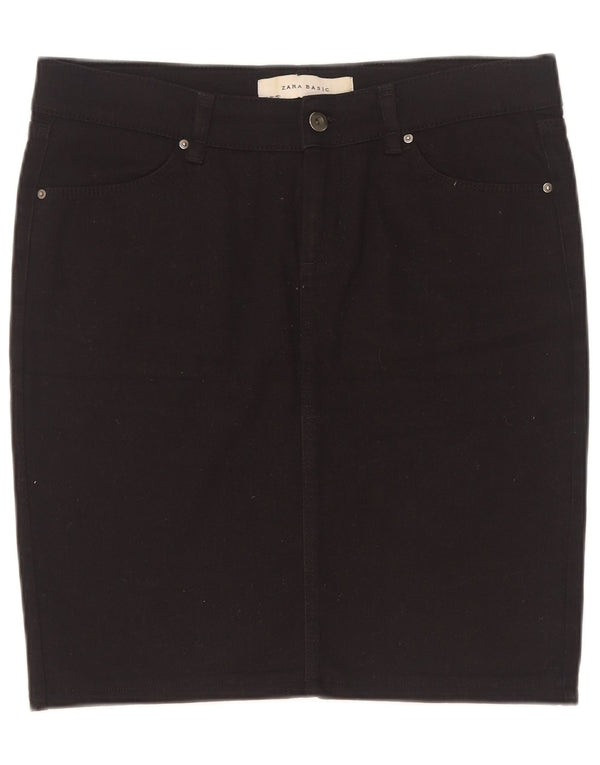 Zara Damen Jeansrock Large W30 Schwarz