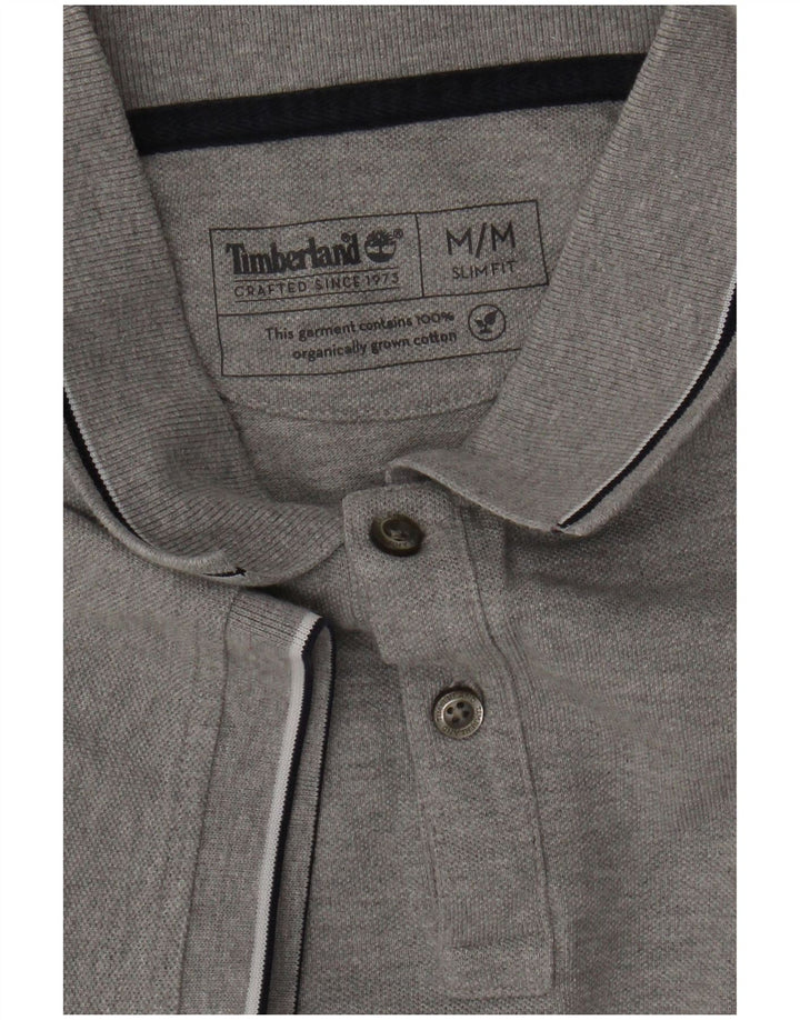 Polo Timberland da uomo slim fit in cotone grigio medio