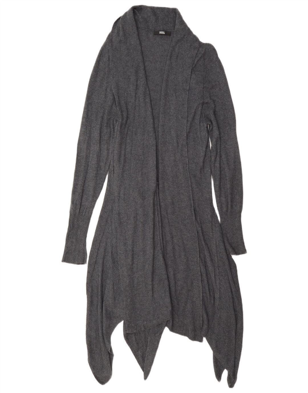 Marks & Spencer Suéter tipo cárdigan asimétrico para mujer UK 44 Gris medio