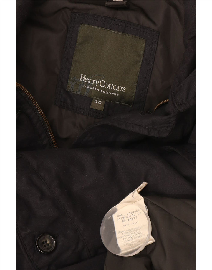 Cappotto da uomo Henry Cottons IT 50 Large Nero in poliammide