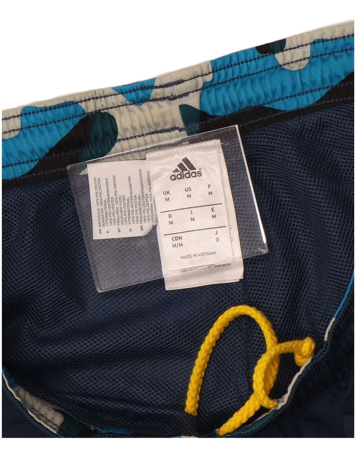ADIDAS Mens Tracksuit Trousers Medium Navy Blue Colourblock Polyester