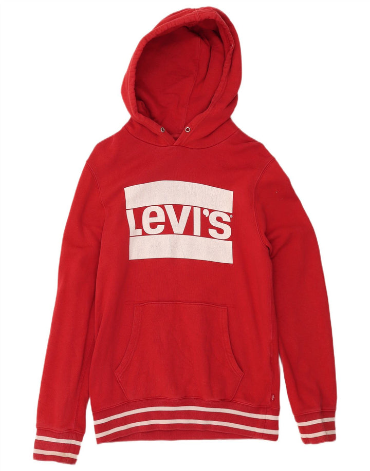 Suéter com capuz gráfico masculino LEVI'S pequeno algodão vermelho