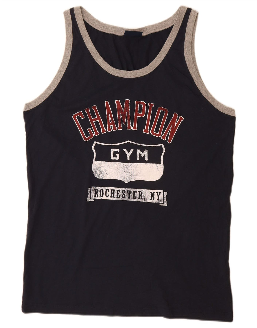 Champion Mens Graphic Vest Top XL Navy Blue Cotton