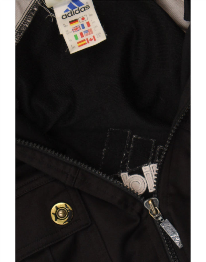 ADIDAS Boys Graphic Tracksuit Top Jacket 13-14 Years Large Black Vintage Adidas and Second-Hand Adidas from Messina Hembry 