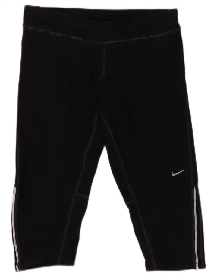 Женские леггинсы-капри Nike Dri Fit UK 10, маленькие черные из полиэстера