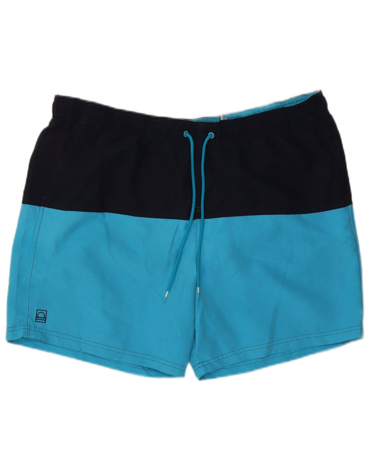 Pantaloncini da bagno da uomo Marks & Spencer XL blu poliestere color block