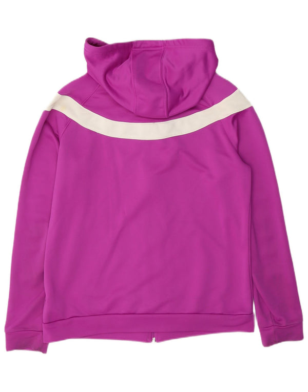 Felpa con cappuccio e zip da donna Adidas UK 16/18 Large Purple Colourblock