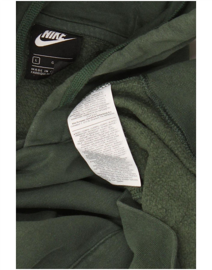 Nike Mens Hoodie Jumper Large Green Cotton