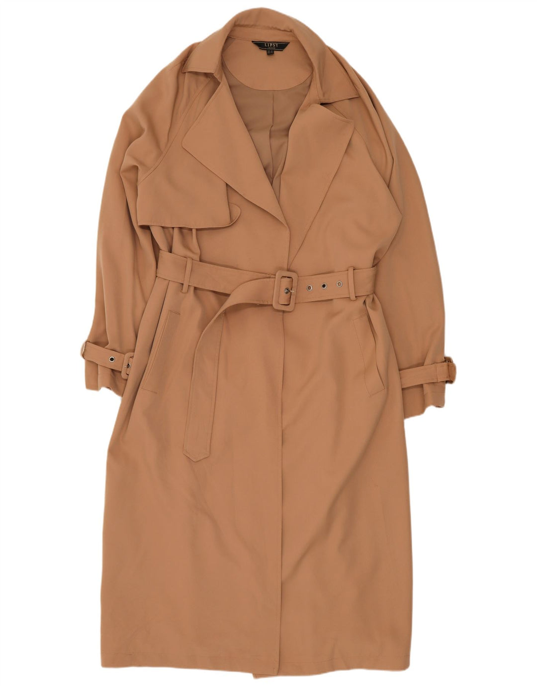 Lipsy Womens Loose Fit Trenchcoat UK 12 Medium Beige Polyester