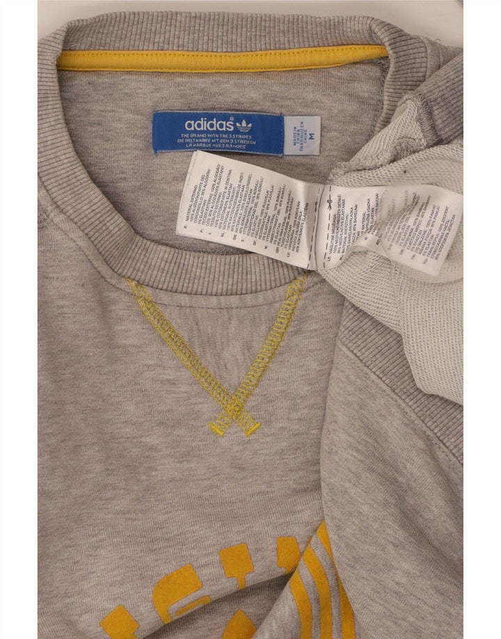 ADIDAS grafisk sweatshirt til mænd mellem grå bomuld