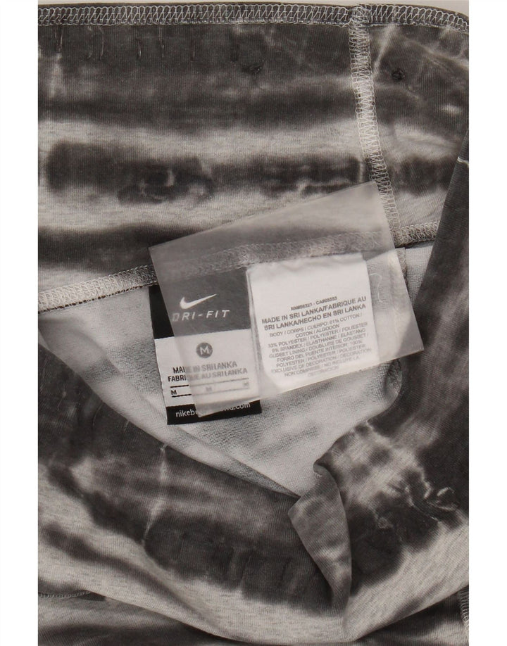 Nike Womens Capri Leggings UK 14 Medium Grey Tie Dye Cotton