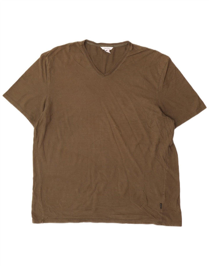 CALVIN KLEIN T-Shirt Homme Top XL Kaki