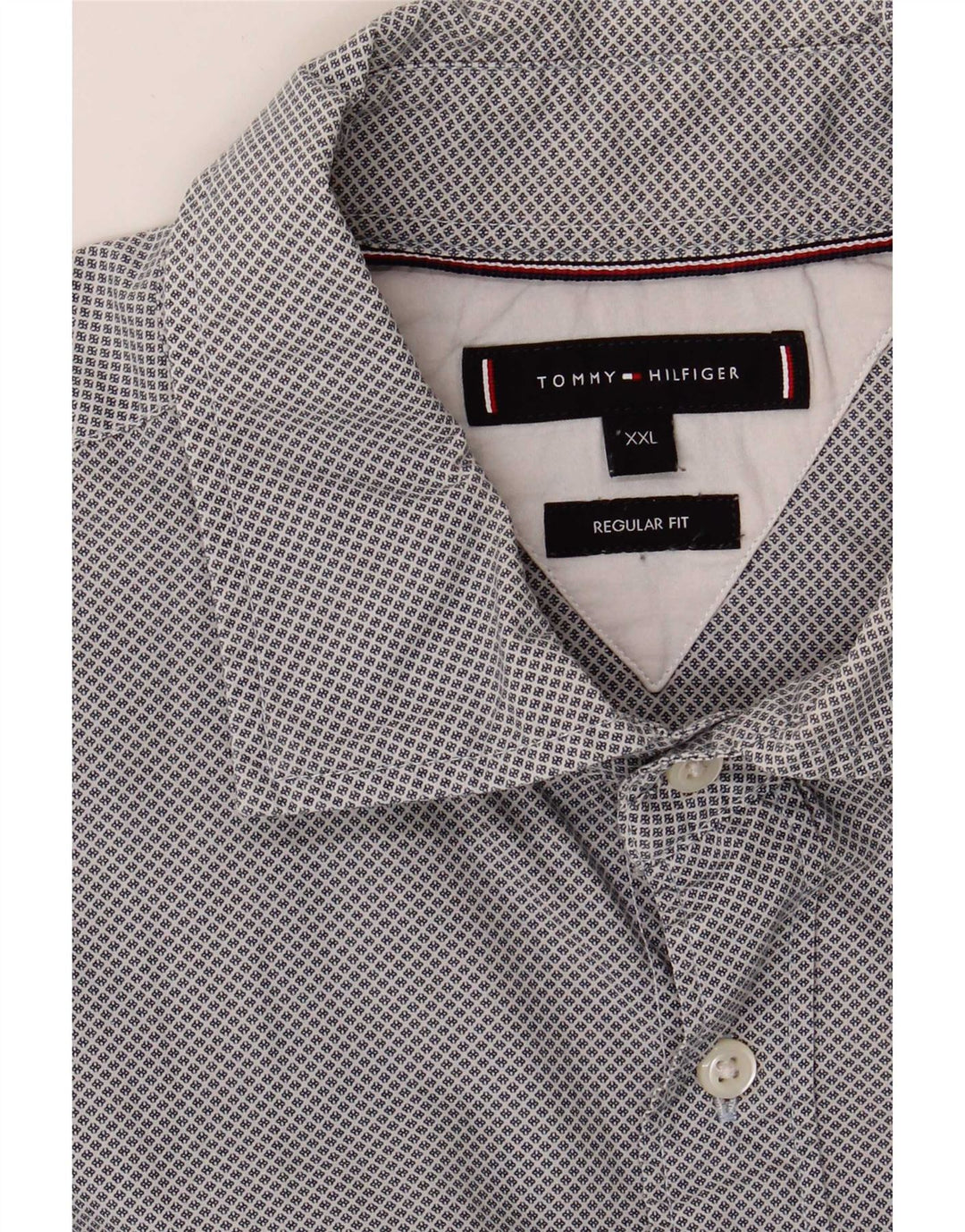 Tommy Hilfiger Mens Regular Fit Shirt 2XL Blue Geometric