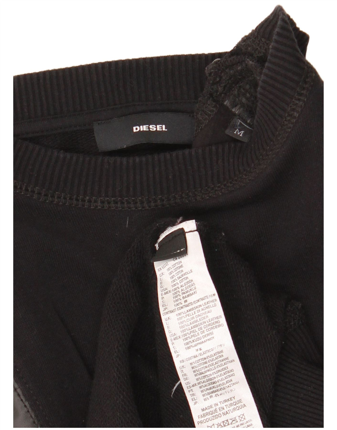 Diesel Womens Sweatshirt Jumper UK 14 Medium Black Cotton