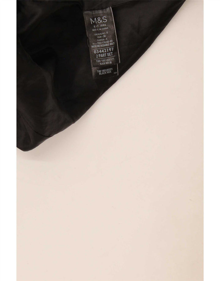 Marks & Spencer Womens Double Breasted Coat UK 8 Small Grey Flecked