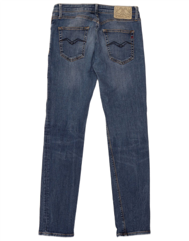 Replay Womens Slim Jeans W29 L30 Blue Cotton