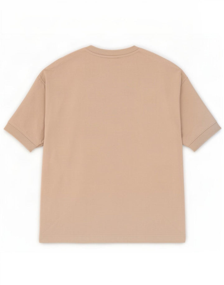Zara Mens T-Shirt Top Medium Beige Cotton
