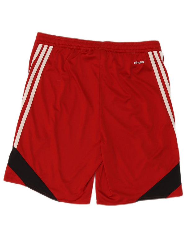 Pantaloni scurți sport Adidas Climalite pentru băieți 13-14 ani XL poliester color bloc roșu