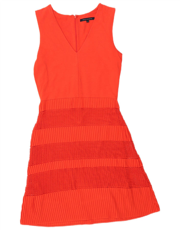 French Connection Womens Sleeveless A-Line Dress UK 12 Medium Orange