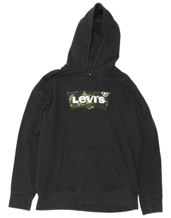 Levi's Mens Graphic kapucnis pulóver XL fekete pamut