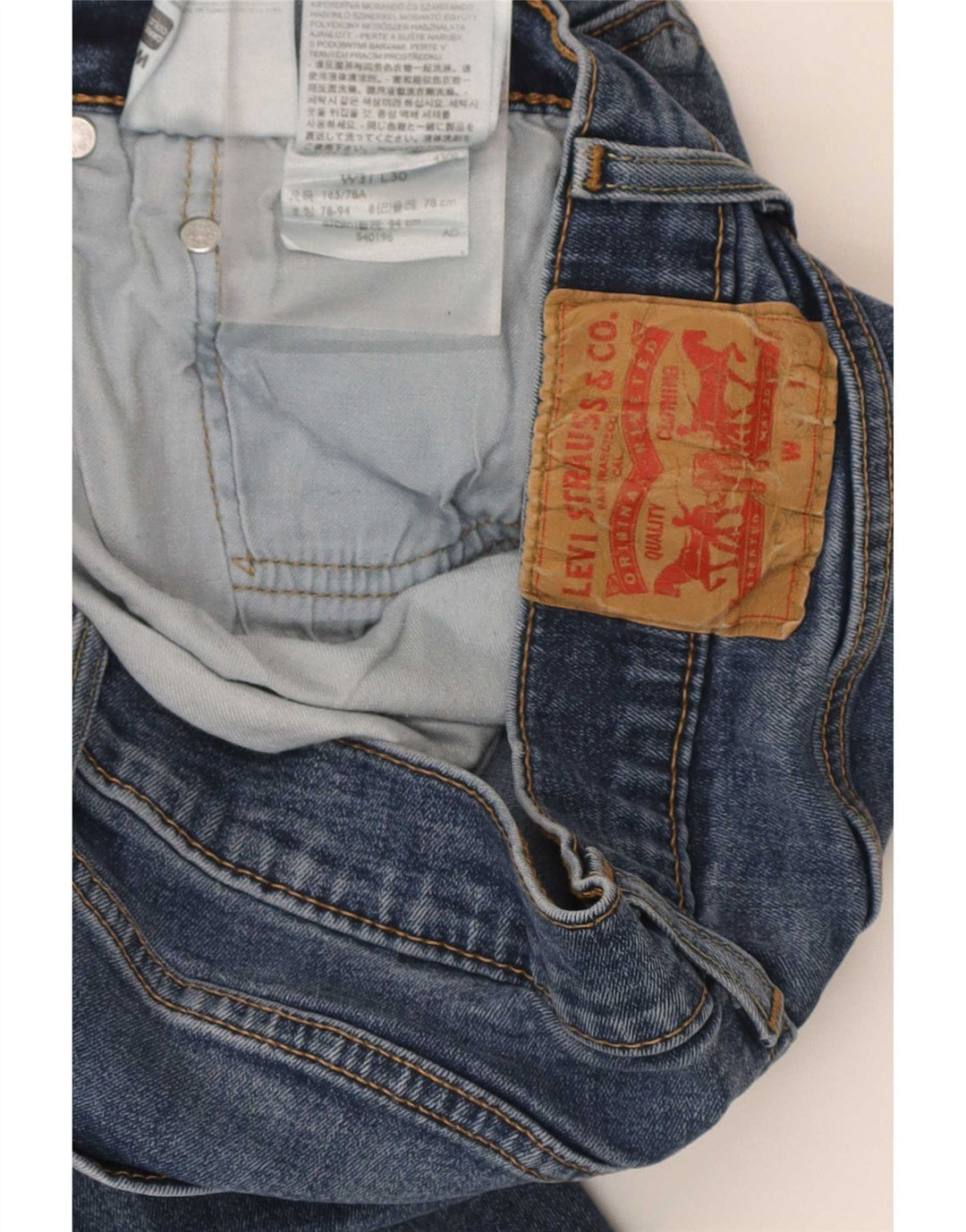 Мужские прямые джинсы Levi's W31 L30 синие, хлопок