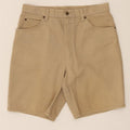 VINTAGE Mens Denim Shorts W34 Large Beige Cotton Vintage Vintage and Second-Hand Vintage from Messina Hembry 