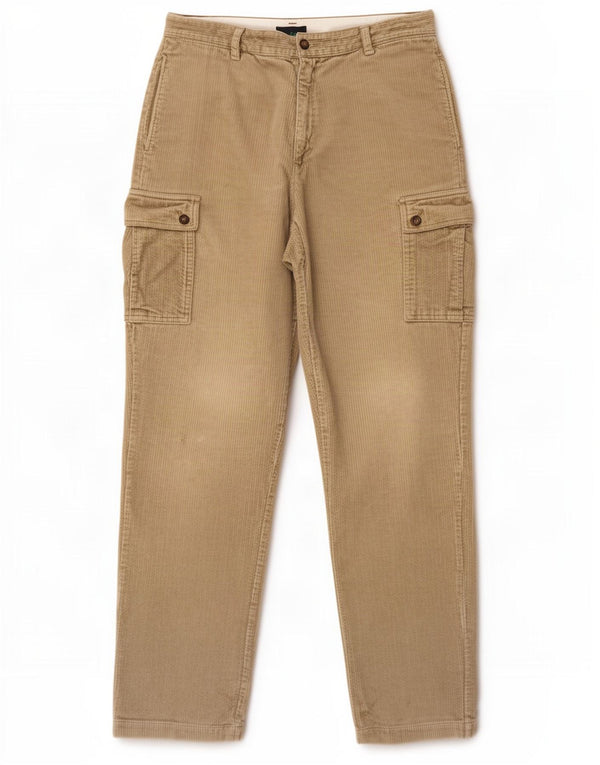 Pantaloni cargo da uomo in velluto a coste Boden W34 L34 in cotone beige