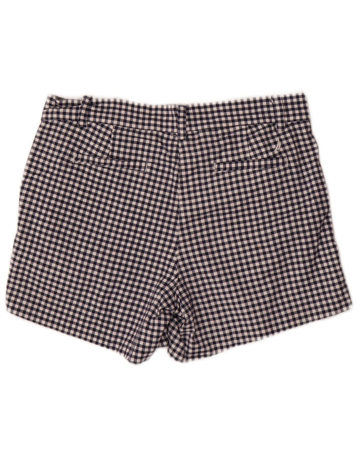 NAUTICA Womens Chino Shorts US 6 Medium W32 Navy Blue Gingham Cotton