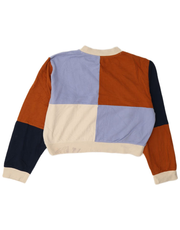 French Connection Damen Crop Sweatshirt Pullover UK 14 Medium Mehrfarbig