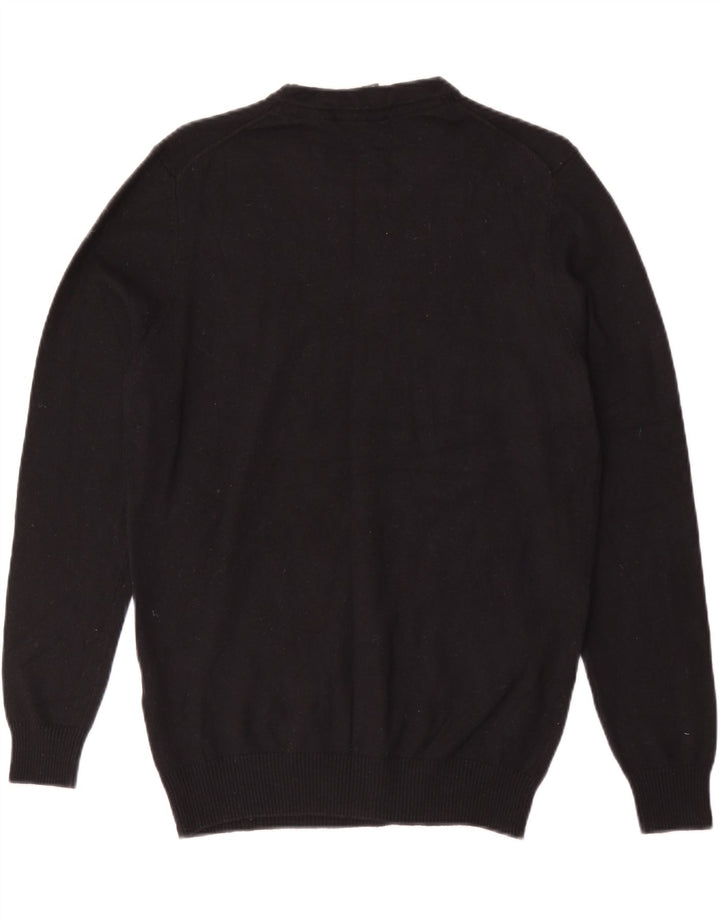 Lyle & Scott Mens Crew Neck Jumper Sweater Medium Black Cotton