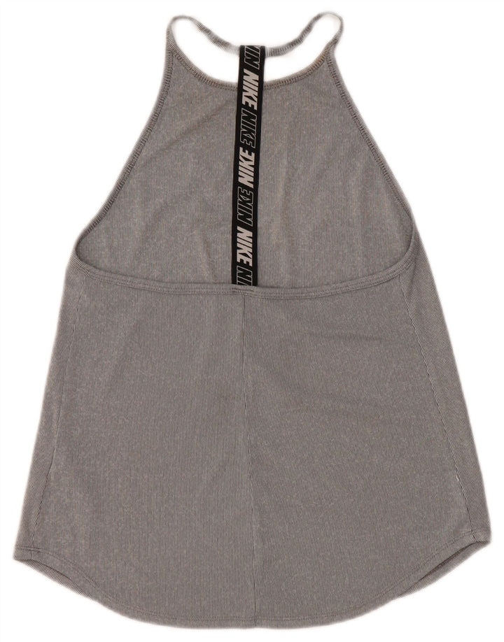 Nike Dame Dri Fit Grafisk Vest Top UK 8 Small Grey Colourblock Polyester