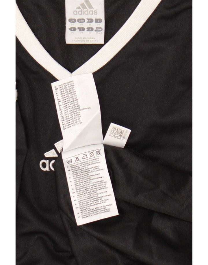 Adidas Mens Camiseta Top Médio Poliéster Preto