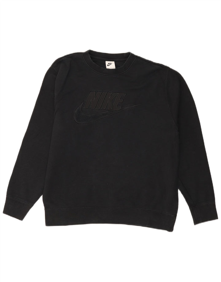 Nike Mens Graphic Sweatshirt Jumper Medium Black Cotton