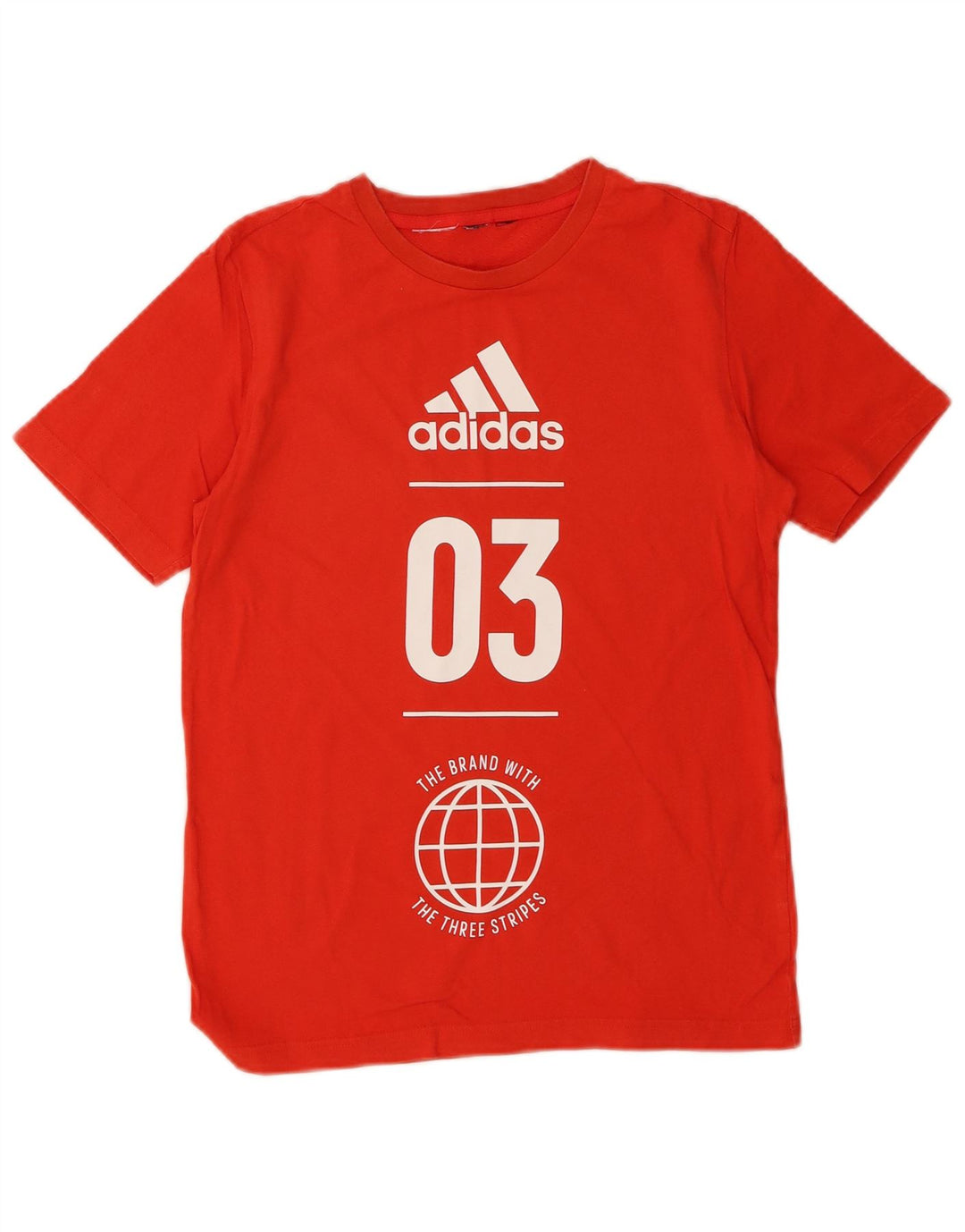 ADIDAS Boys Graphic T-Shirt Top 13-14 Years Red