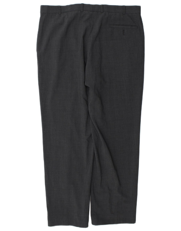 Calça masculina Marks & Spencer sob medida W38 L31 poliéster cinza