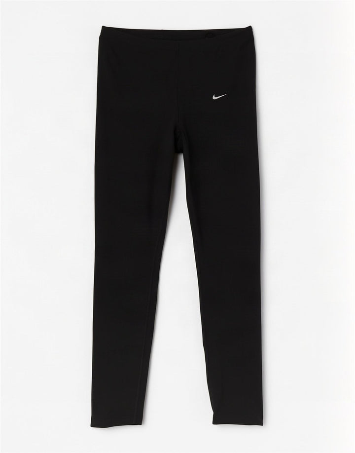 Nike Damen Leggings UK 10/12 Mittelschwarzes Polyester