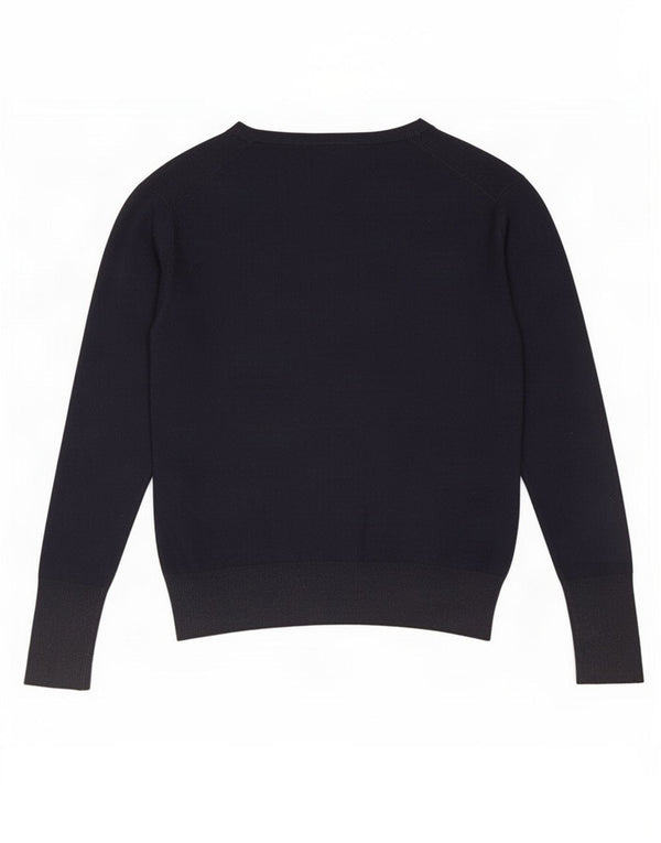 Maglione Zara da donna con scollo a V UK 20 2XL viscosa blu navy