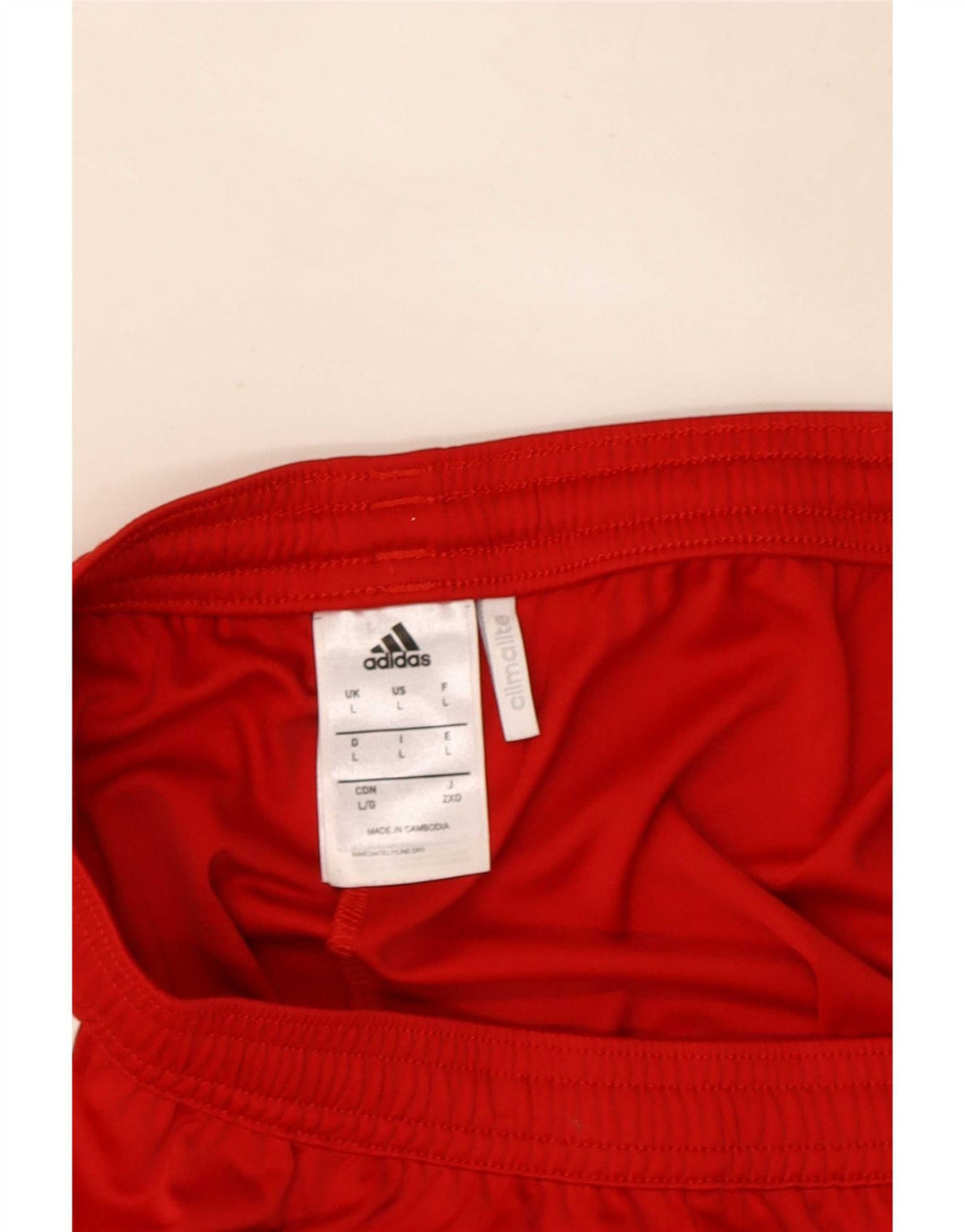 Adidas Short de sport Climalite pour homme Large Rouge Colorblock Polyester