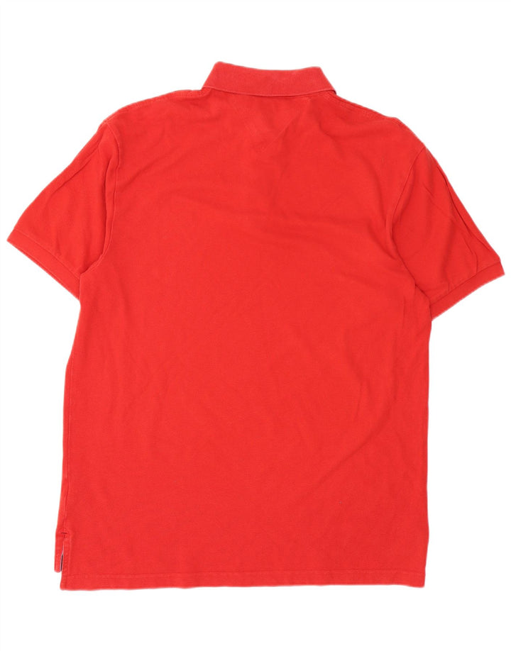 Tommy Hilfiger Mens Polo Shirt Large Red Cotton