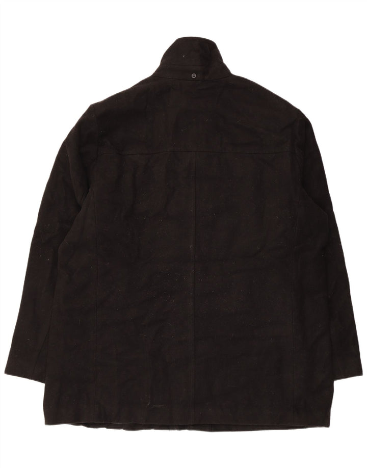 DOCKERS Mens Overcoat UK 44 2XL Black Polyester