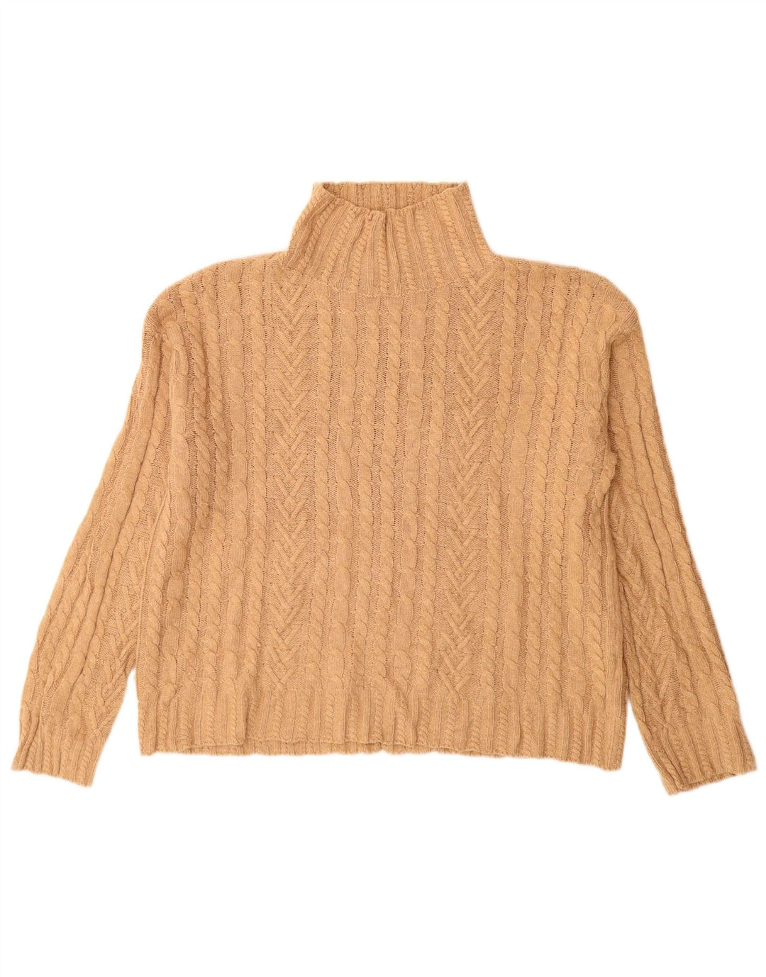 Marks & Spencer Womens Turtle Neck Jumper Sweater UK 10 Small Beige