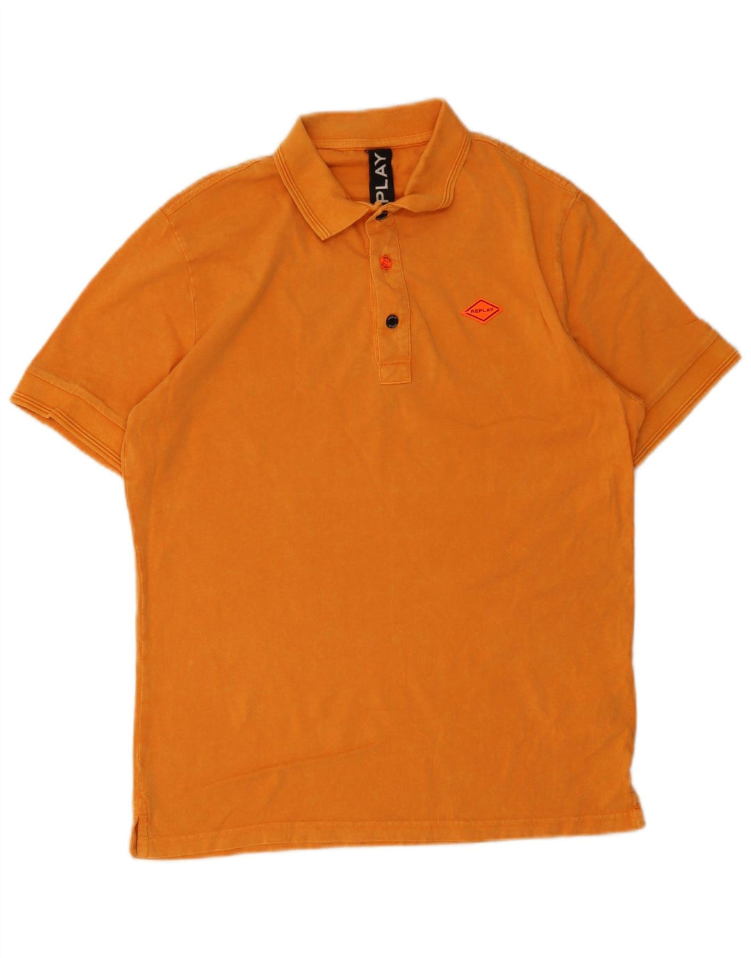 Replay Mens Polo Shirt Small Orange Cotton