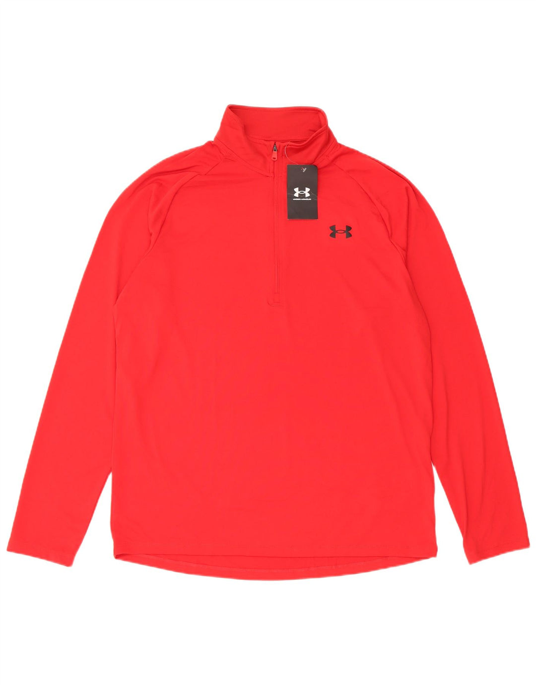 Under Armour Mens Loose Fit Zip Neck Pullover Tracksuit Top Large Red