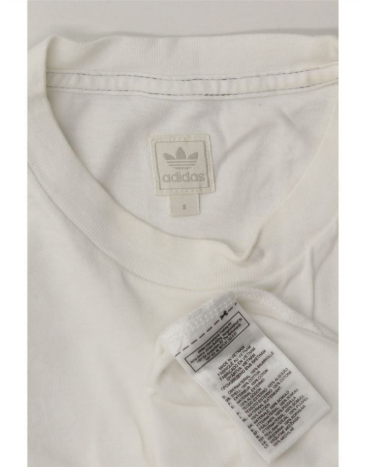 Adidas Mens Graphic T-Shirt Top Small White Cotton