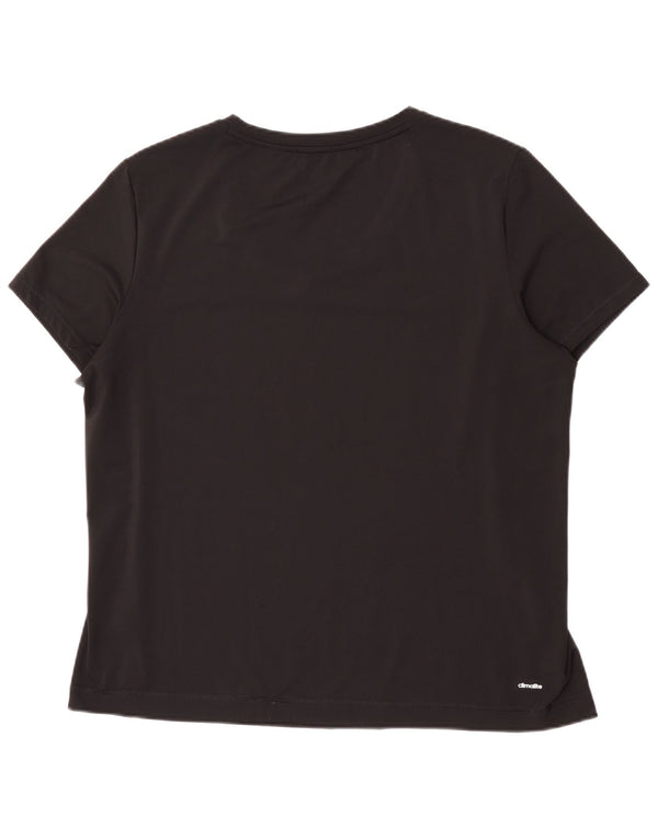 Adidas Damen Climalite T-Shirt Top UK 24/26 2XL Schwarz