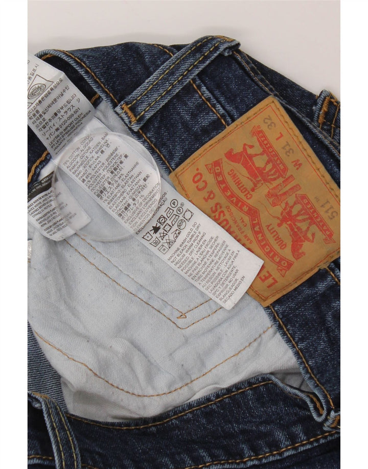 Levi's Uomo 511 Slim Jeans W31 L32 Cotone Blu
